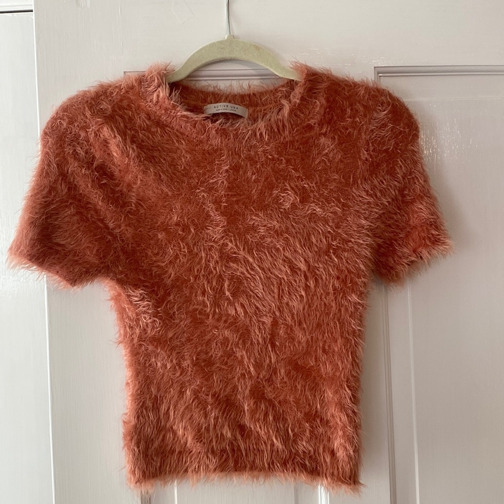 Mauve top with fur